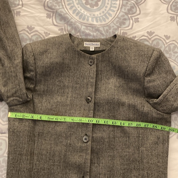 WOMEN’s VINTAGE DAVID BROOKS, SKIRT & JACKET, 2 PIECE SUIT, BLACK & WHITE PLAID - Picture 7 of 11